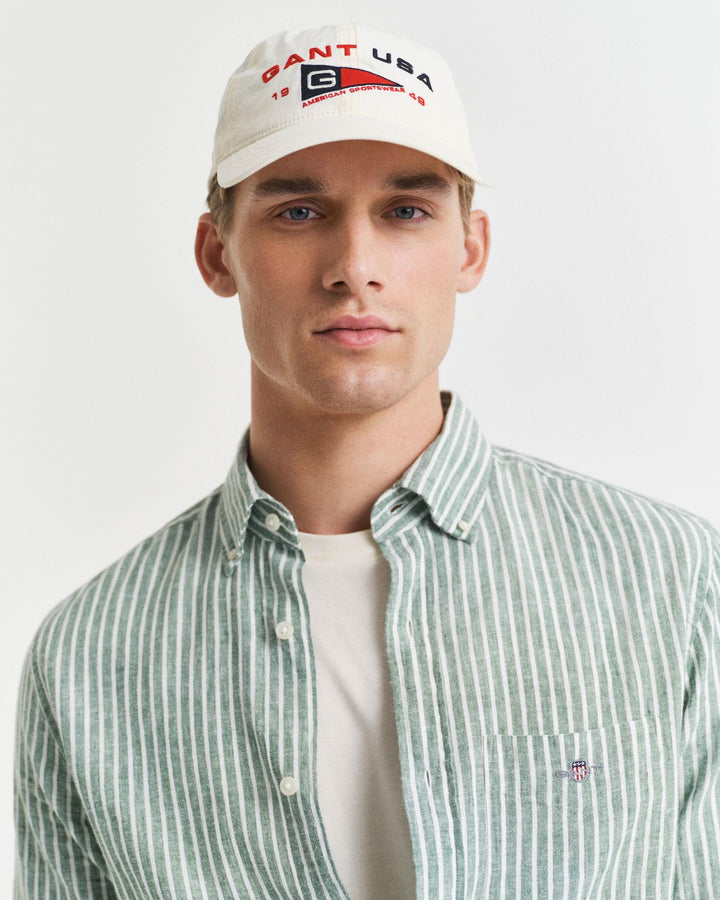 Reg Cotton Linen Stripe Shirt