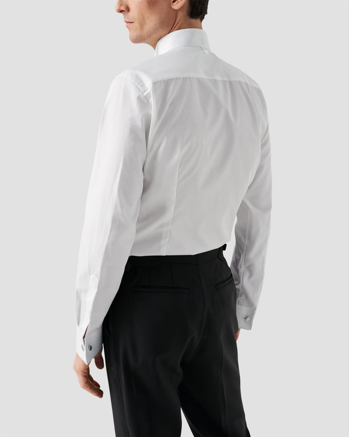 Pique Bib-Front White tie shirt