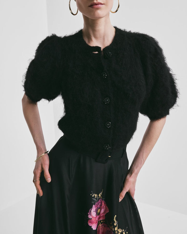 Hairy Knit Puffed Jacket