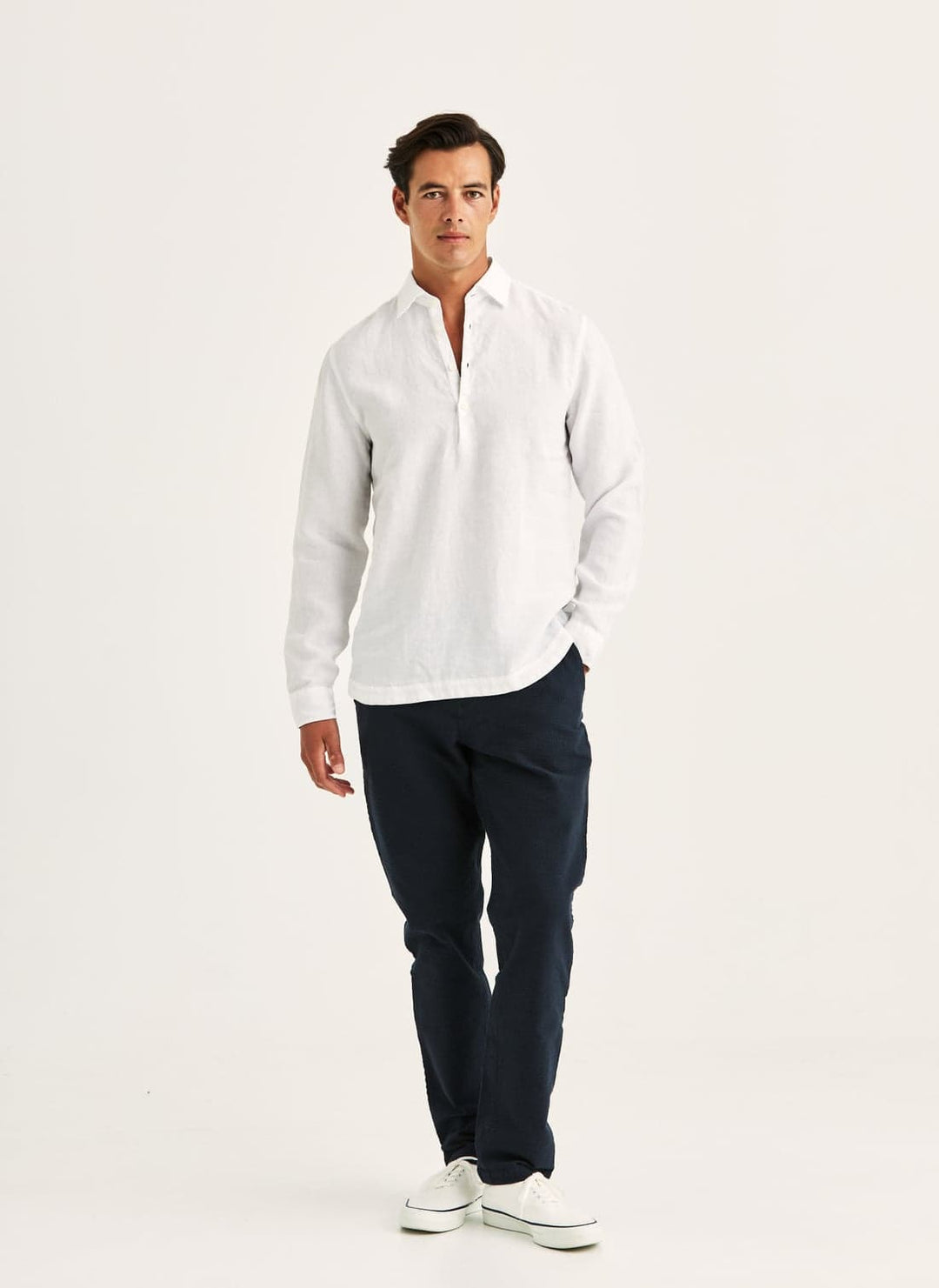 Linen Popover Shirt-Relaxed Fit
