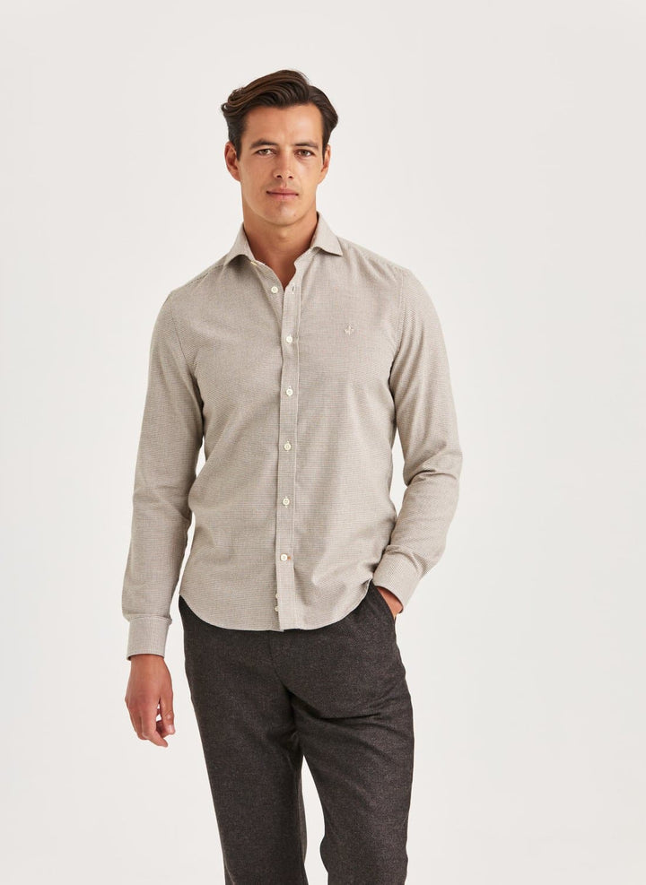 Soft Twill Dogtooth Shirt slim