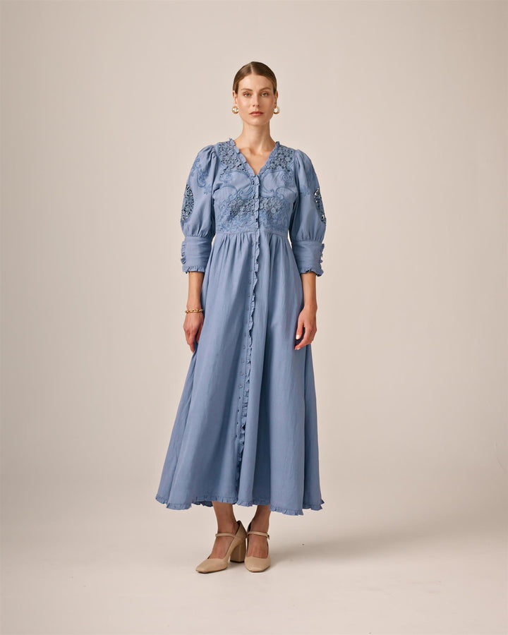 Linen Button-Down Dress