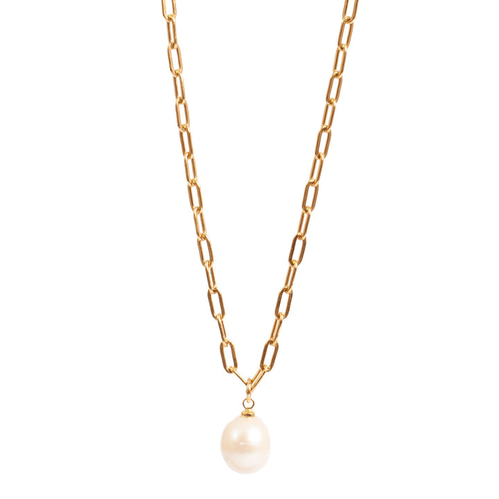 Freshwater pearl Neclace Steel 14K