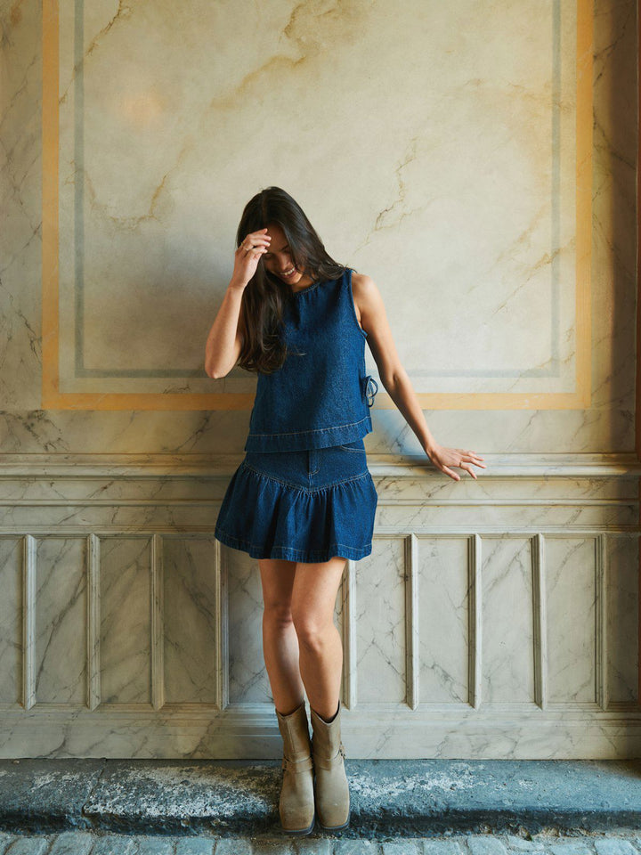 Tripa Denim Frill Skirt