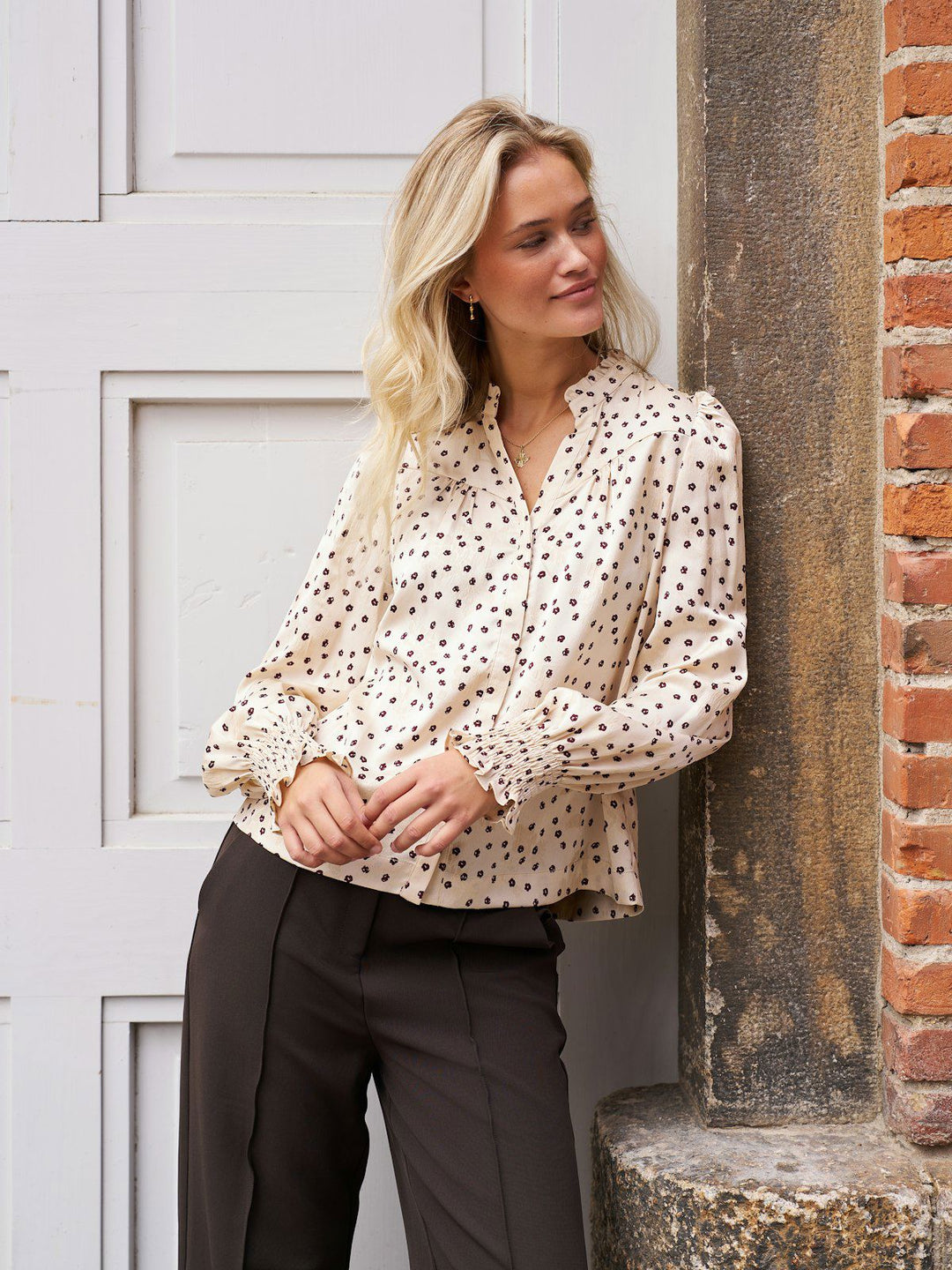 Astrida Flower Jacquard Blouse