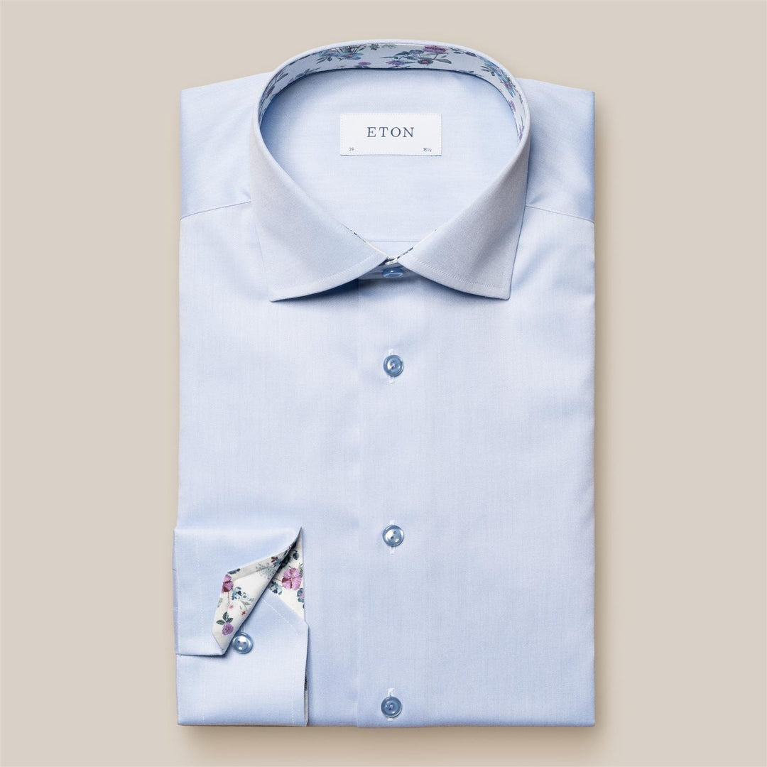 Floral Collar Signature Twill Slim Shirt