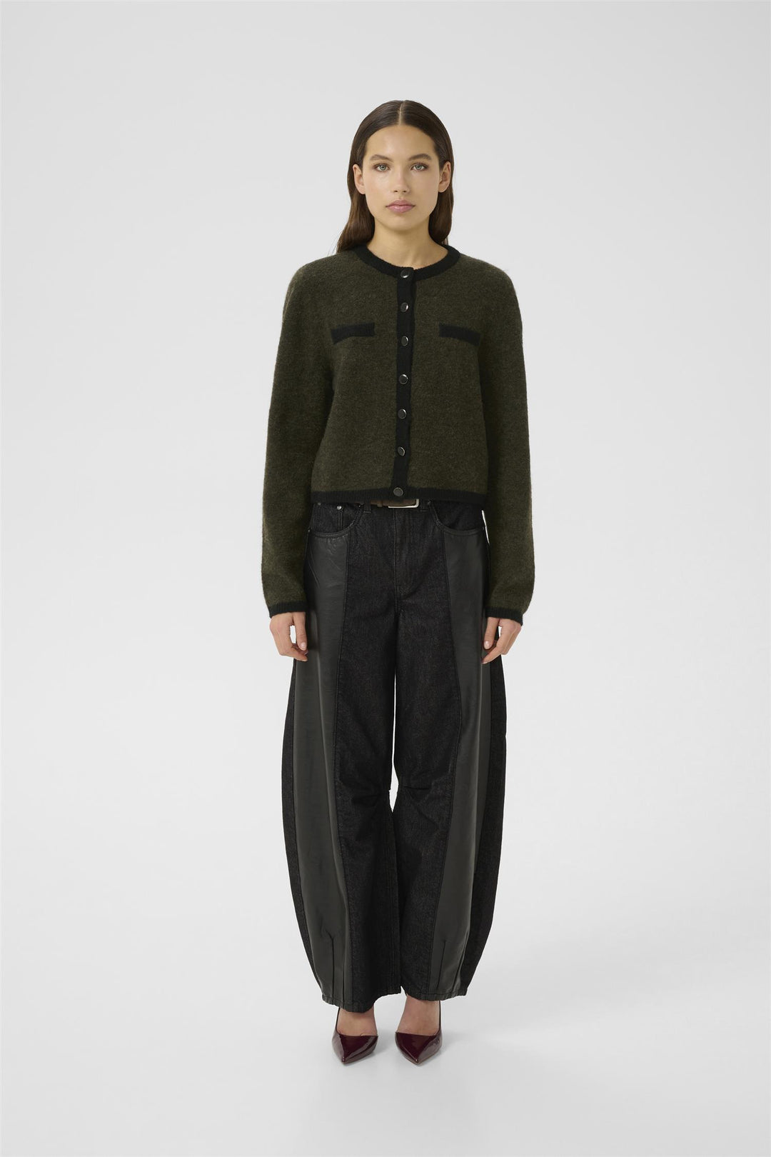 Gzalpha Ls Contrast Cardigan