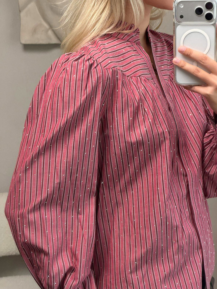 Astrida Soft Stripe Stone Blouse