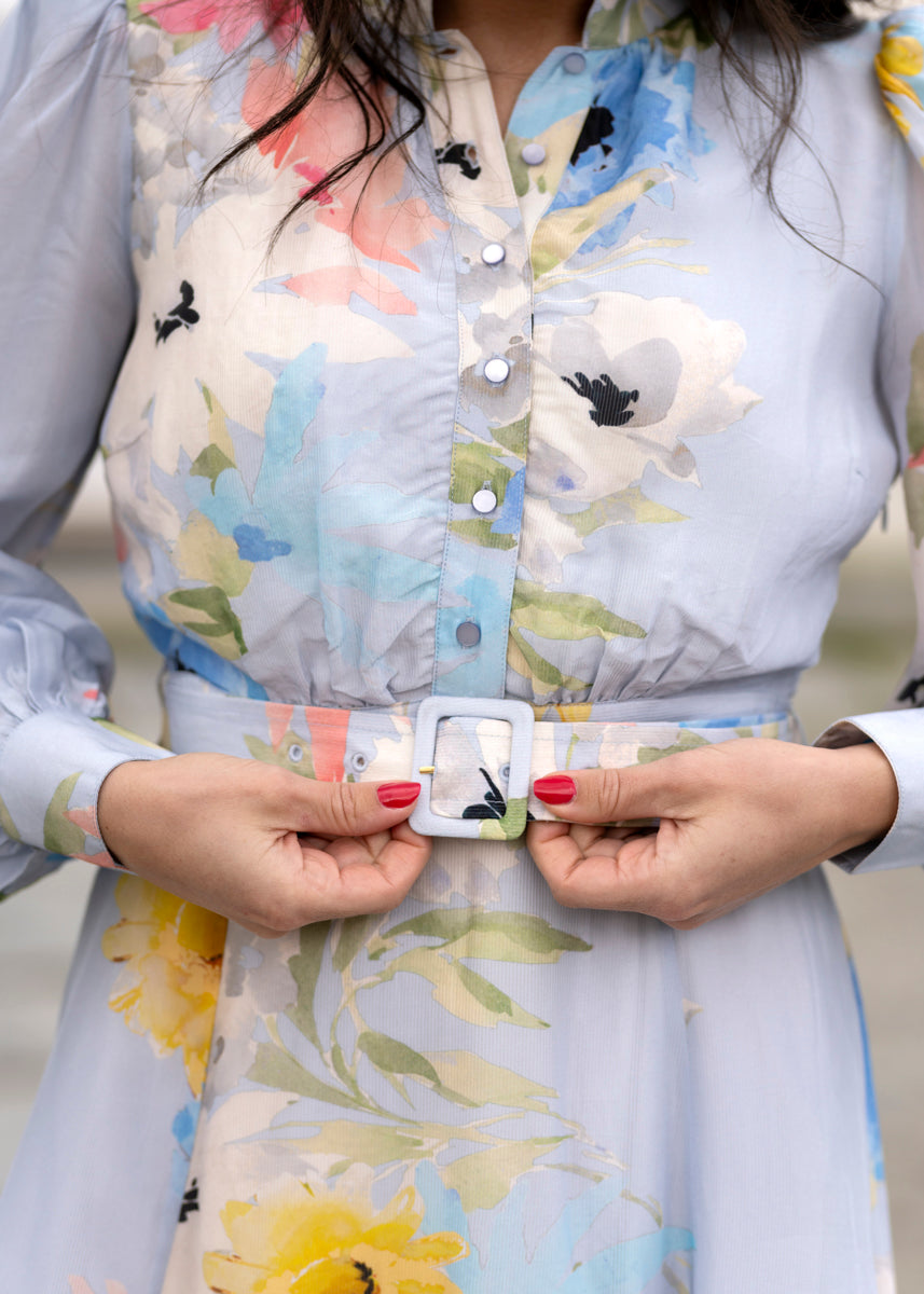 Organza belt dress