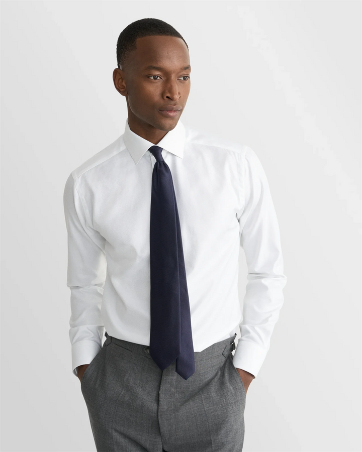 Contemporary Solid Textured Twill Shirt