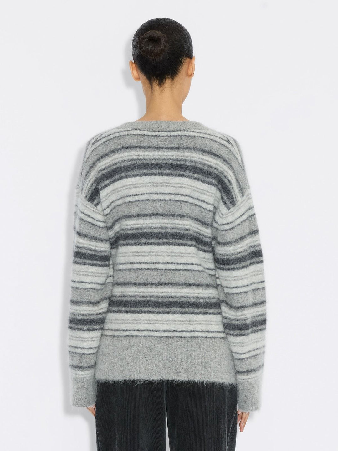 Fluffy Stripe Cardigan