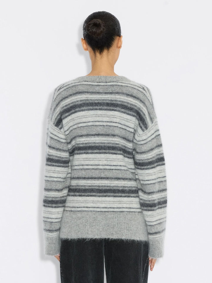 Fluffy Stripe Cardigan