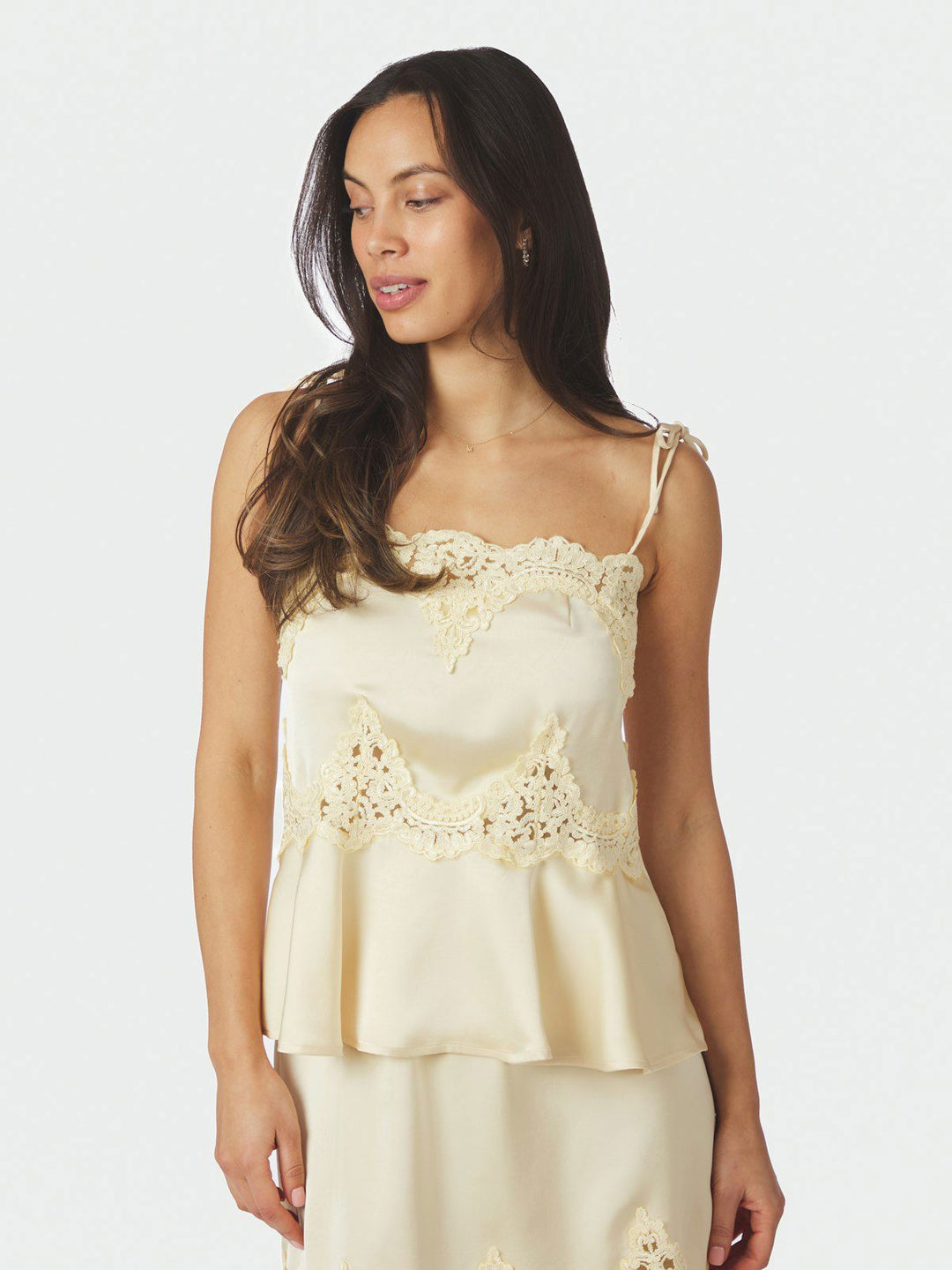 Kaela Heavy Sateen Lace Top