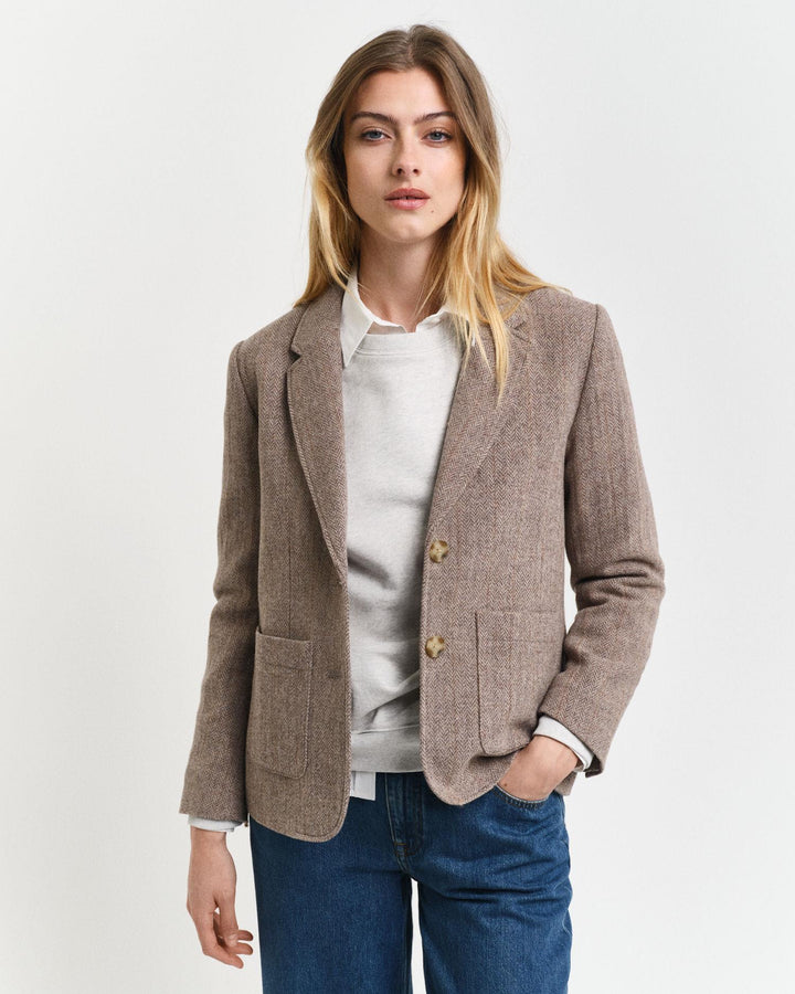 Reg Herringbone Short Blazer