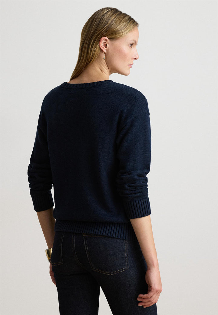 Intarsia-Knit Vizsla Cotton Sweater
