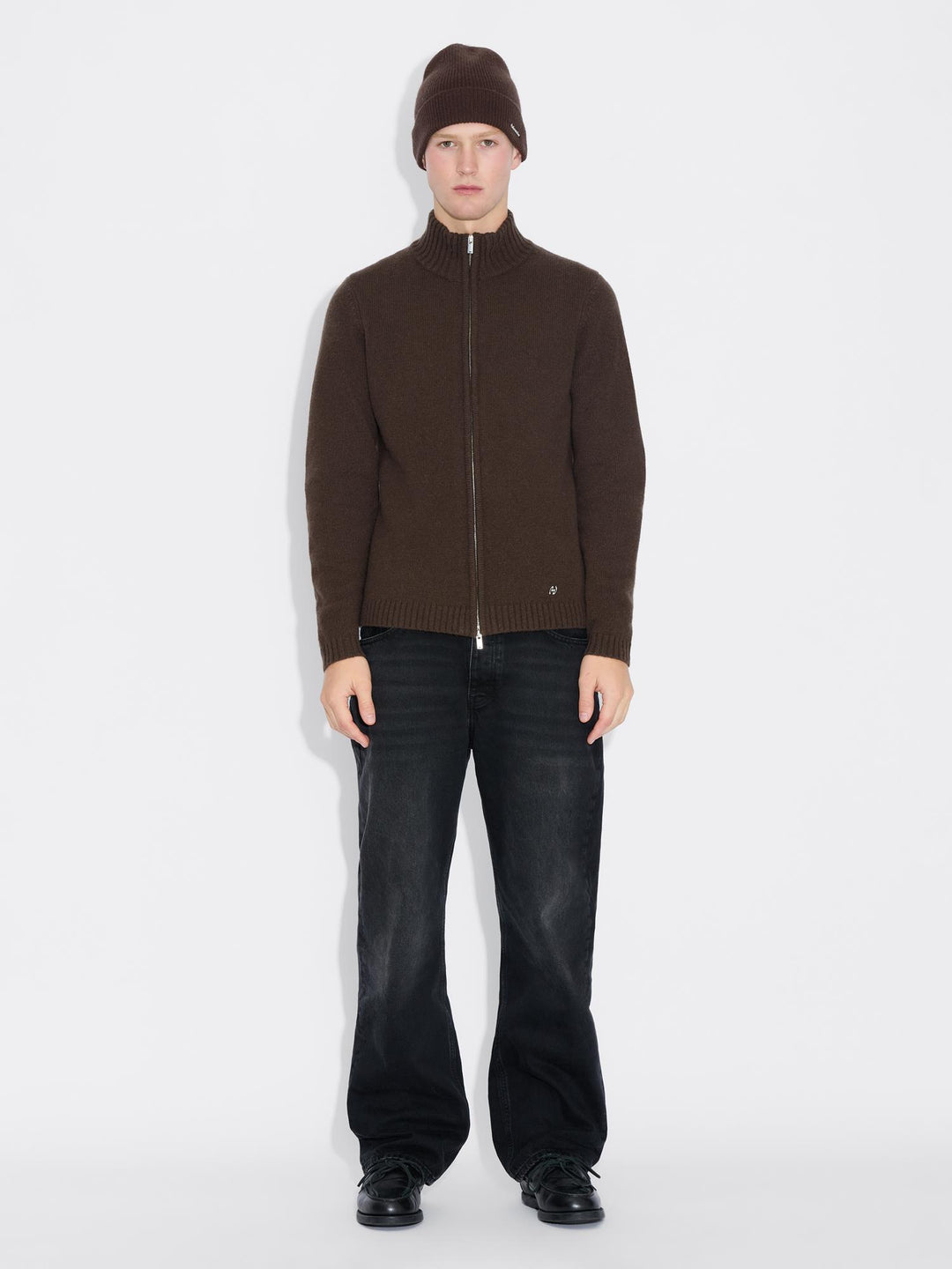 Wool zip cardigan