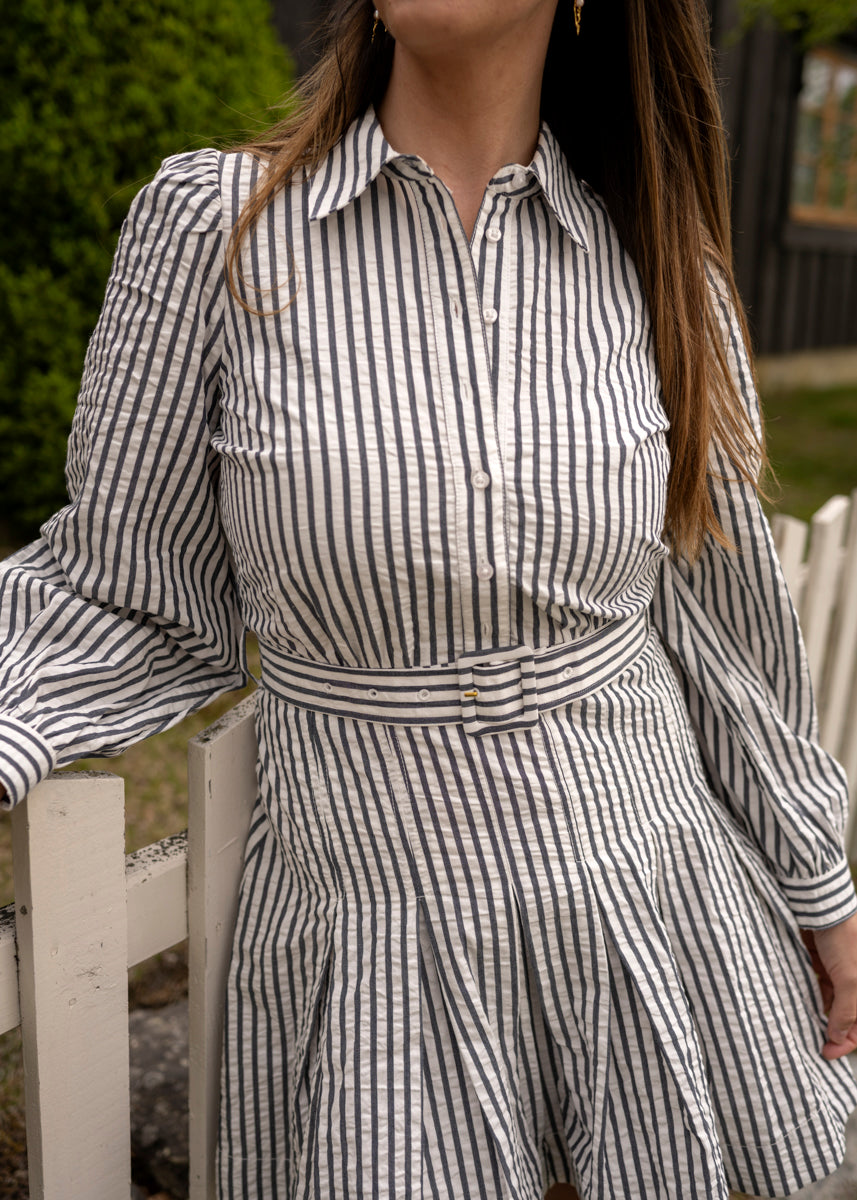 Seersucker Pleated Dress