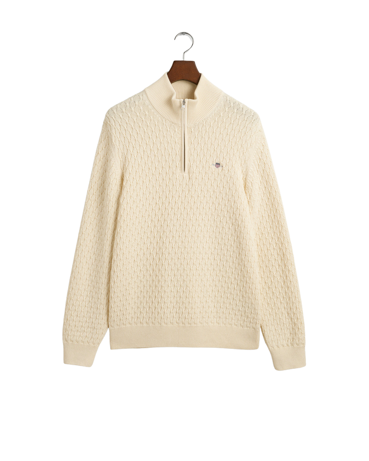 Textured Cotton Half Zip