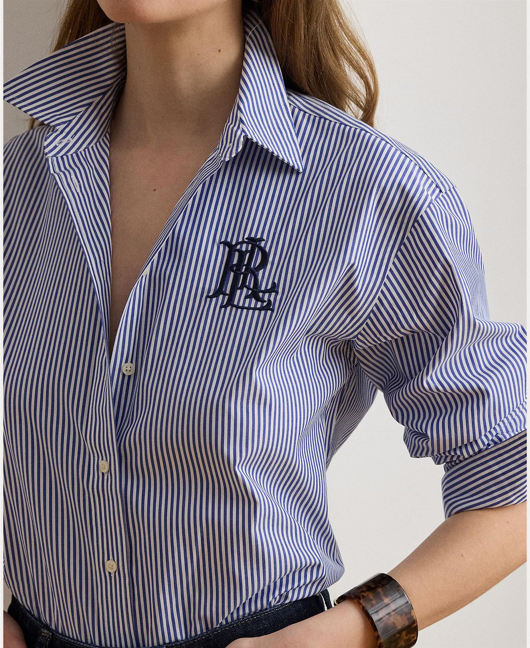 Relaxed Fit Striped Stretch Cotton Shirt