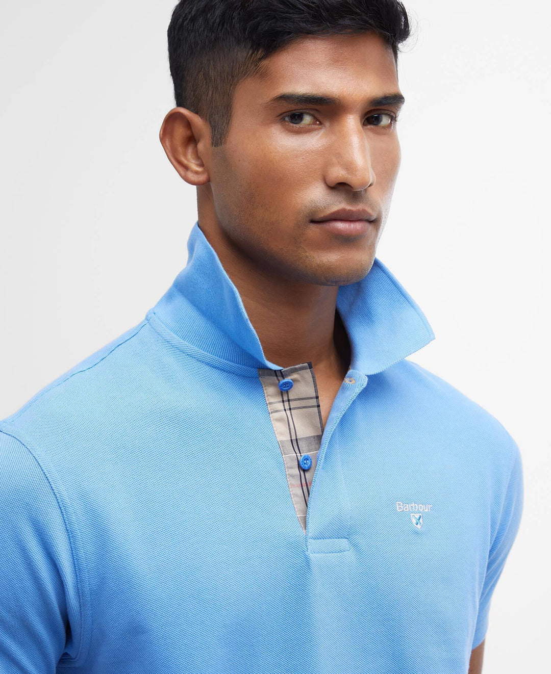 Tartan pique polo shirt