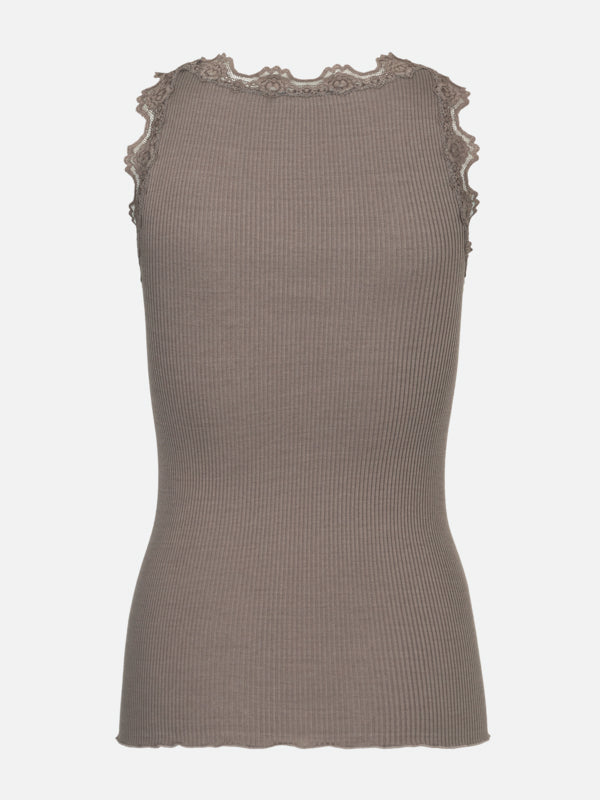 Babette Silk top w/lace