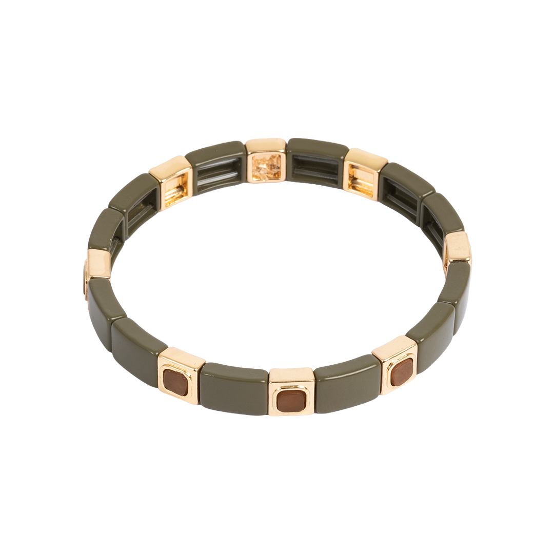 Emaljert armbånd, army