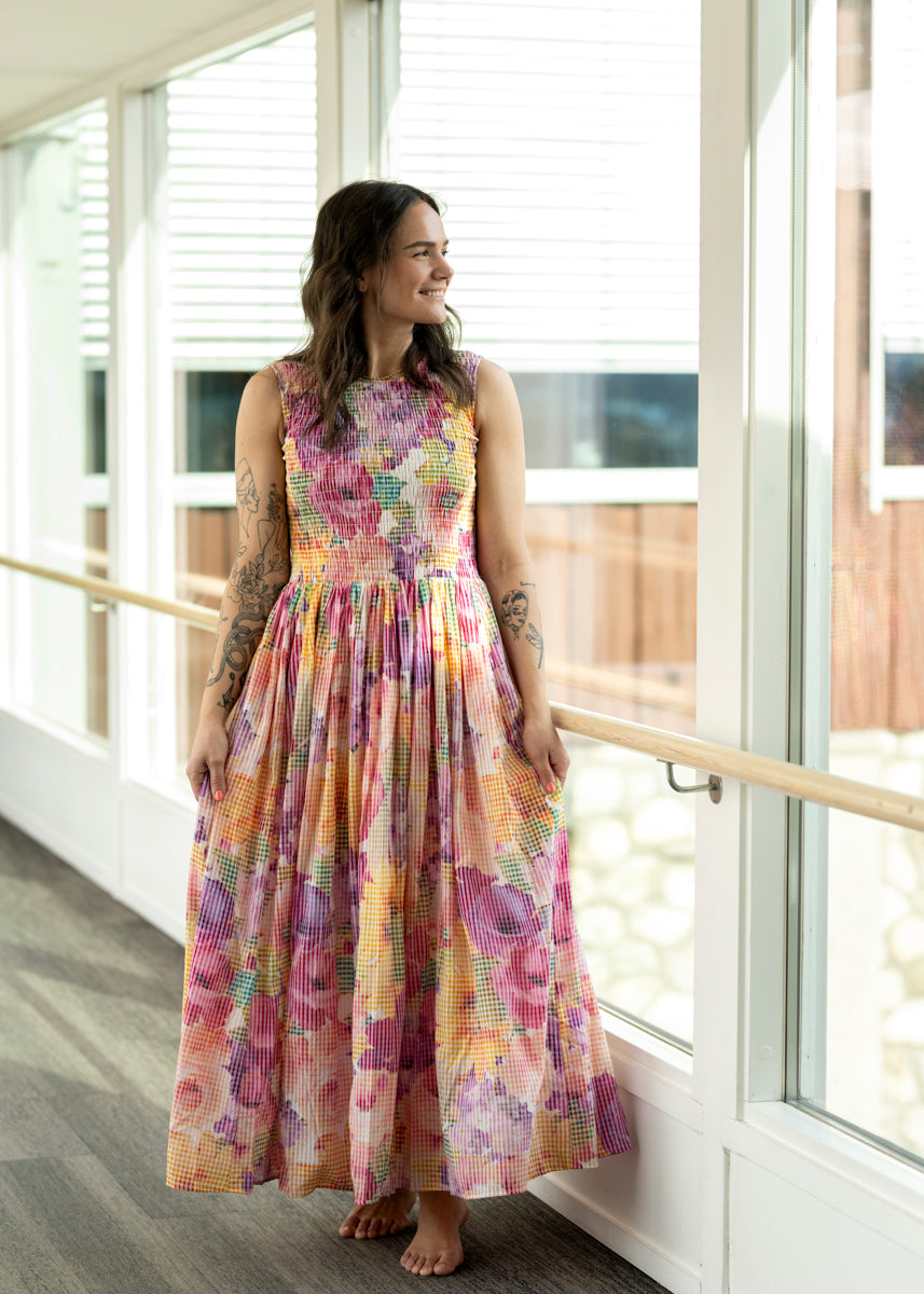 Checks maxi dress