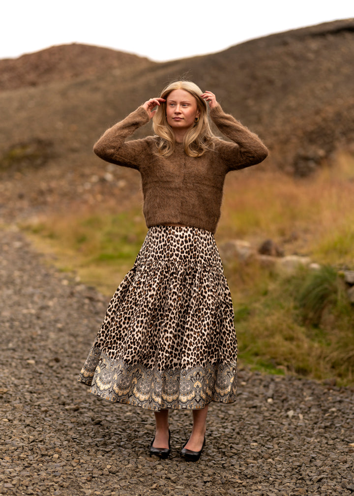 Taffeta Midi Skirt