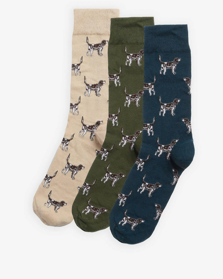 Barbour pointer dog socks gift box