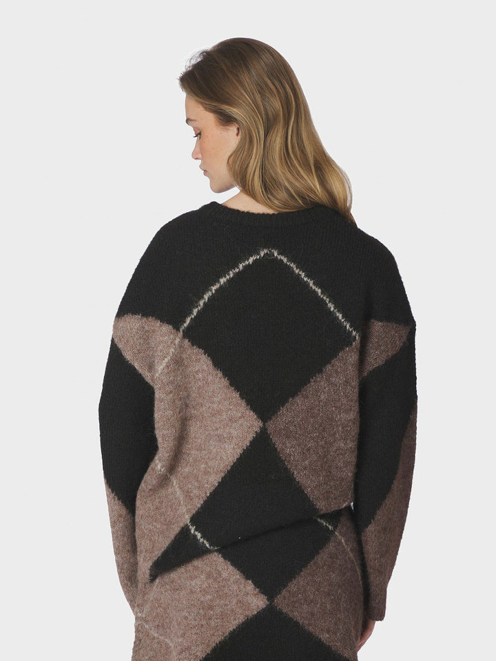 Inga Check Fluff Knit Blouse