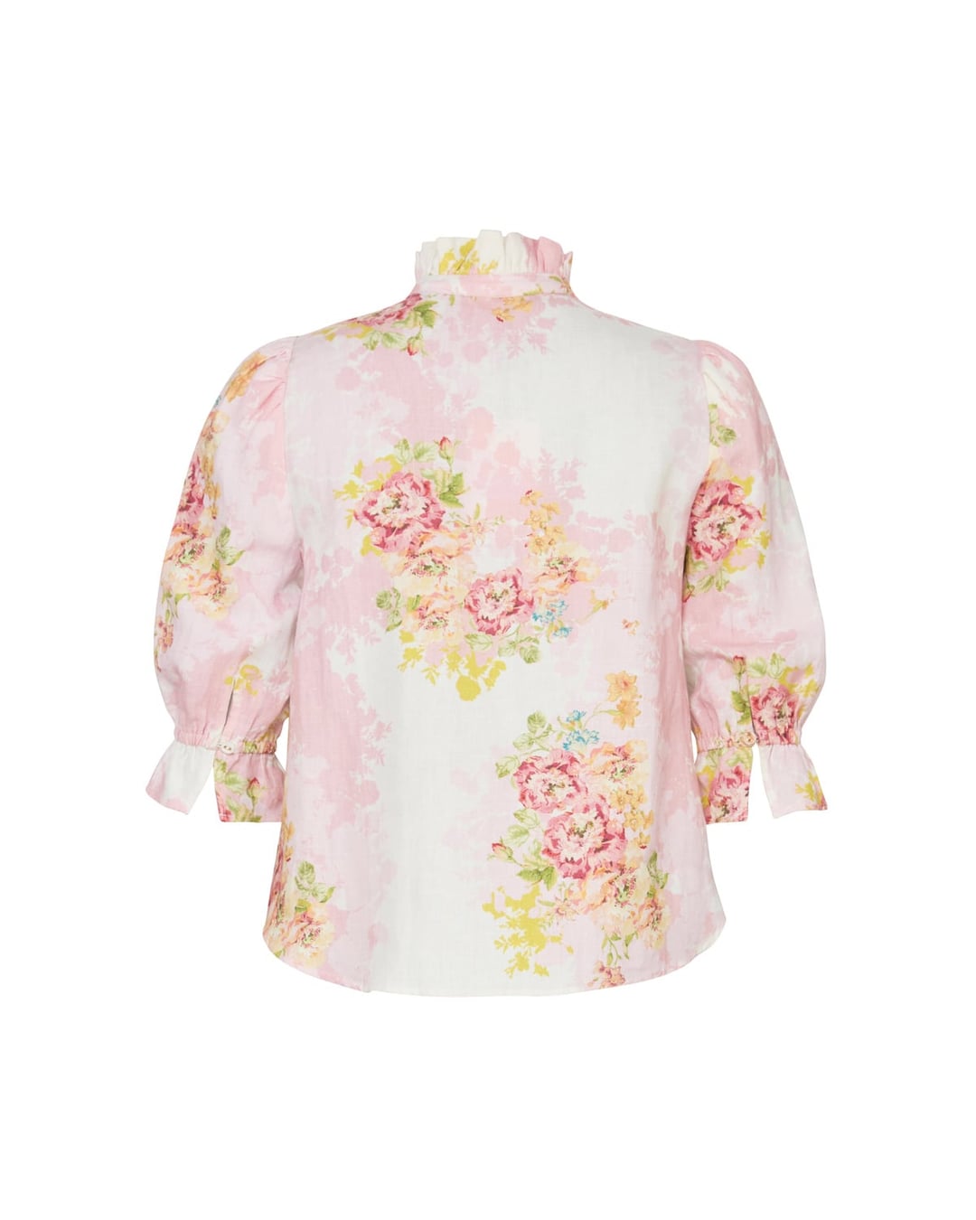 Linen ruffle blouse