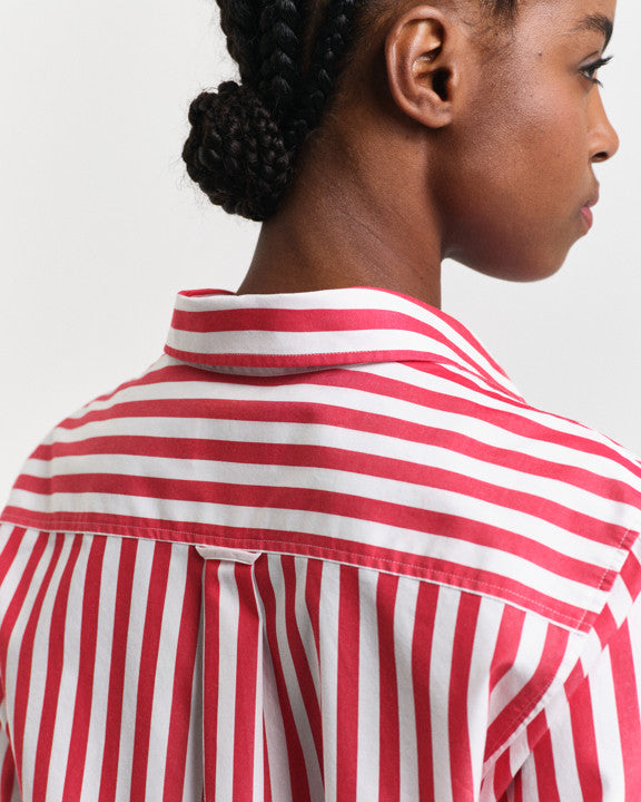 Poplin wide striped shirt