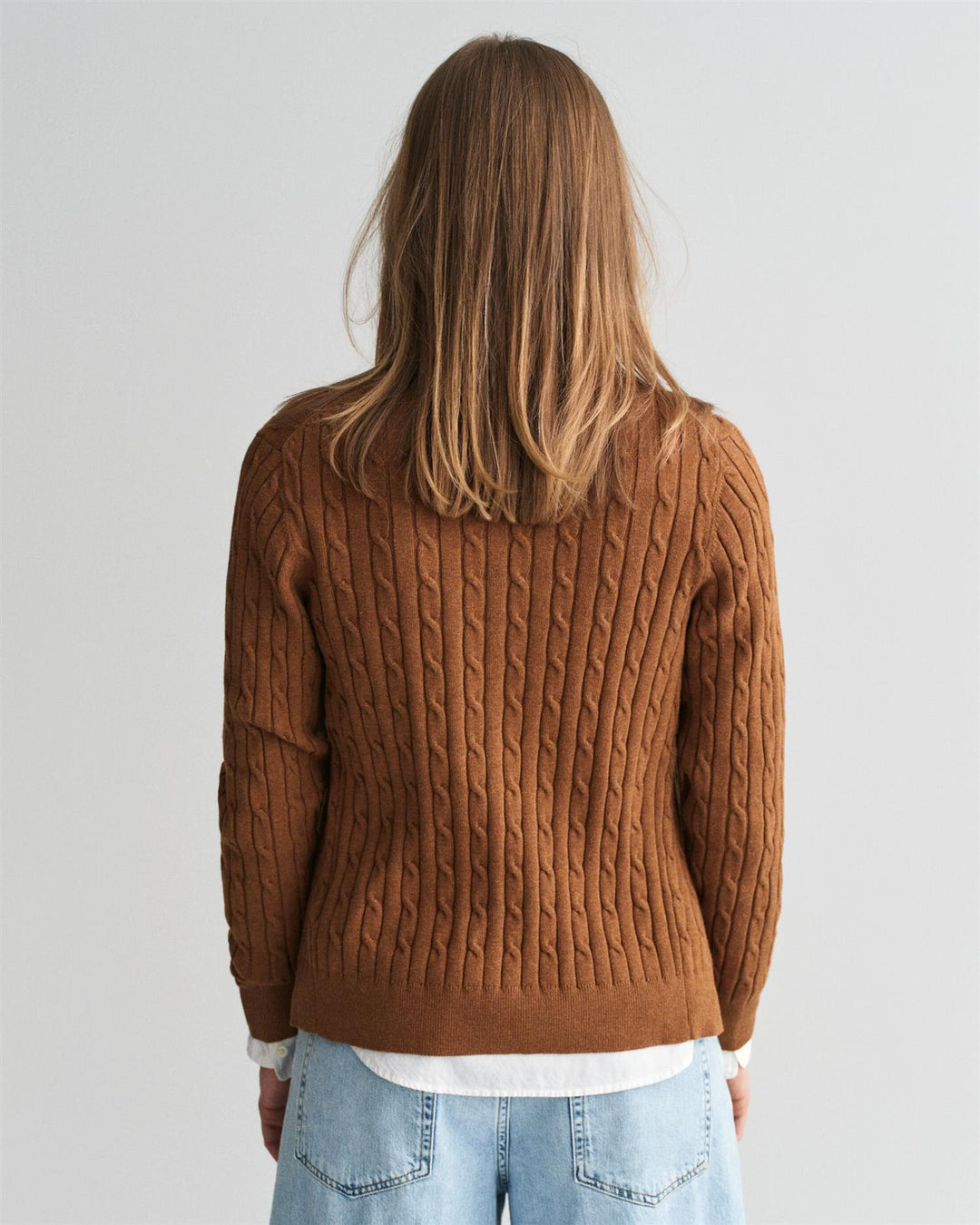 Stretch Cotton Cable  Cardigan