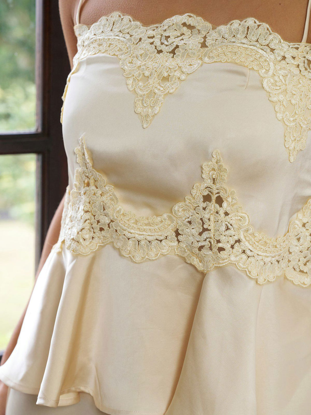 Kaela Heavy Sateen Lace Top