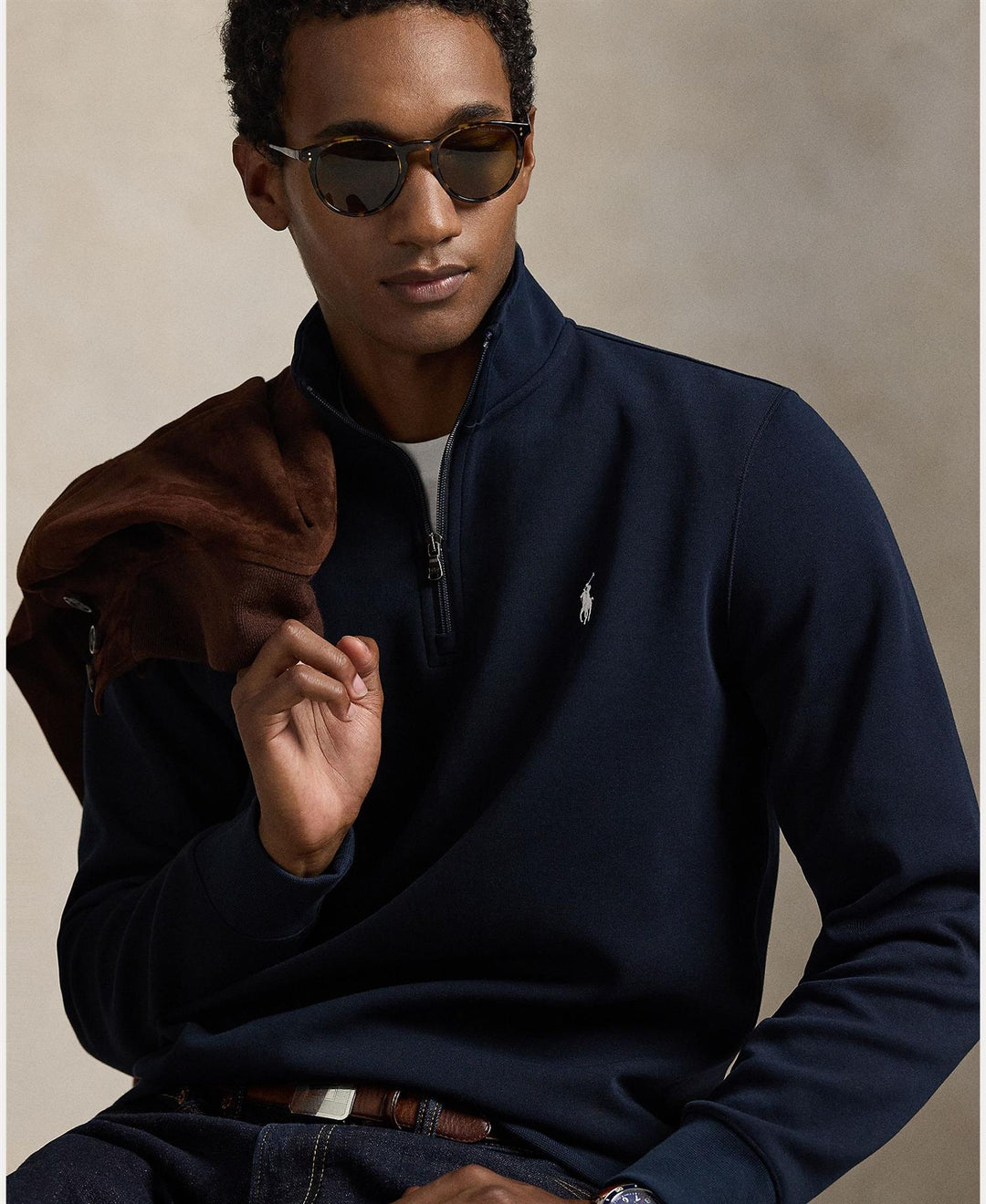 Double-Knit Quarter-Zip Pullover