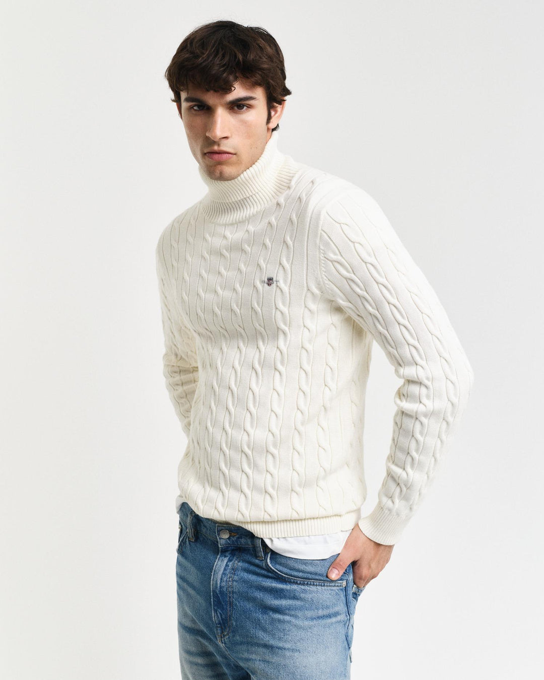 Cotton Cable Turtle Neck