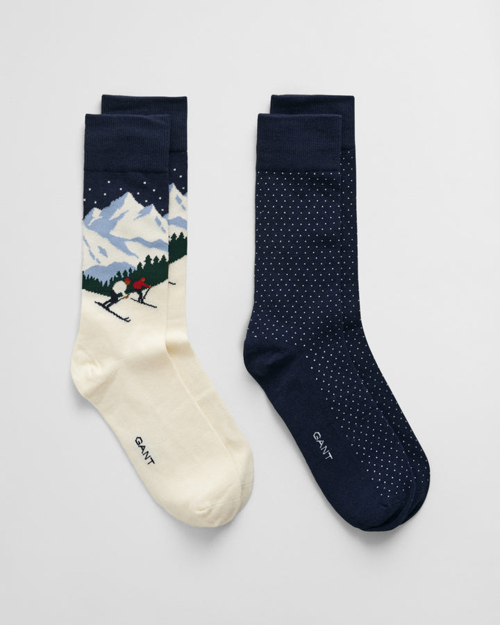 SKIERS ARTWORK SOCKS 2-PACK GB
