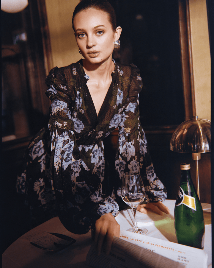 Georgette V-neck Dress