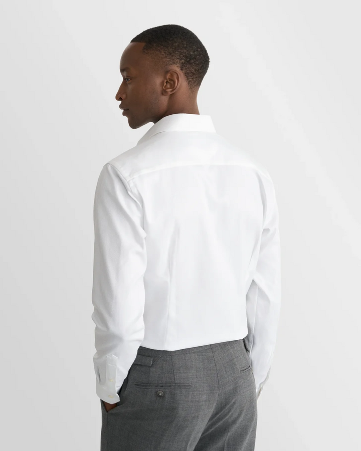 Contemporary Solid Textured Twill Shirt