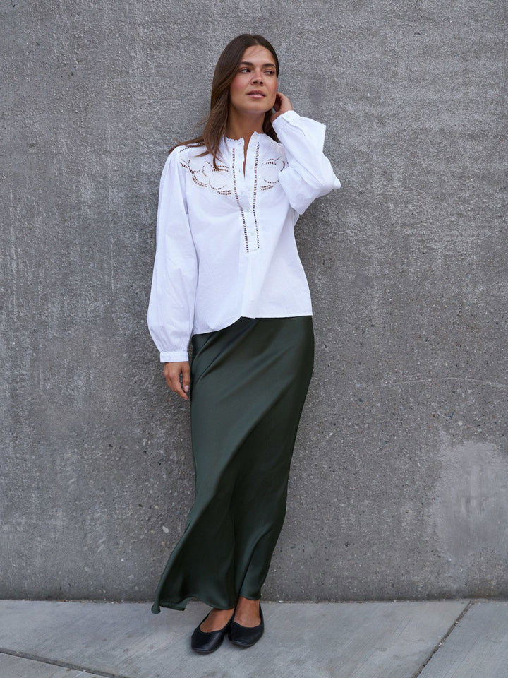Aneliah C Poplin Emb Blouse