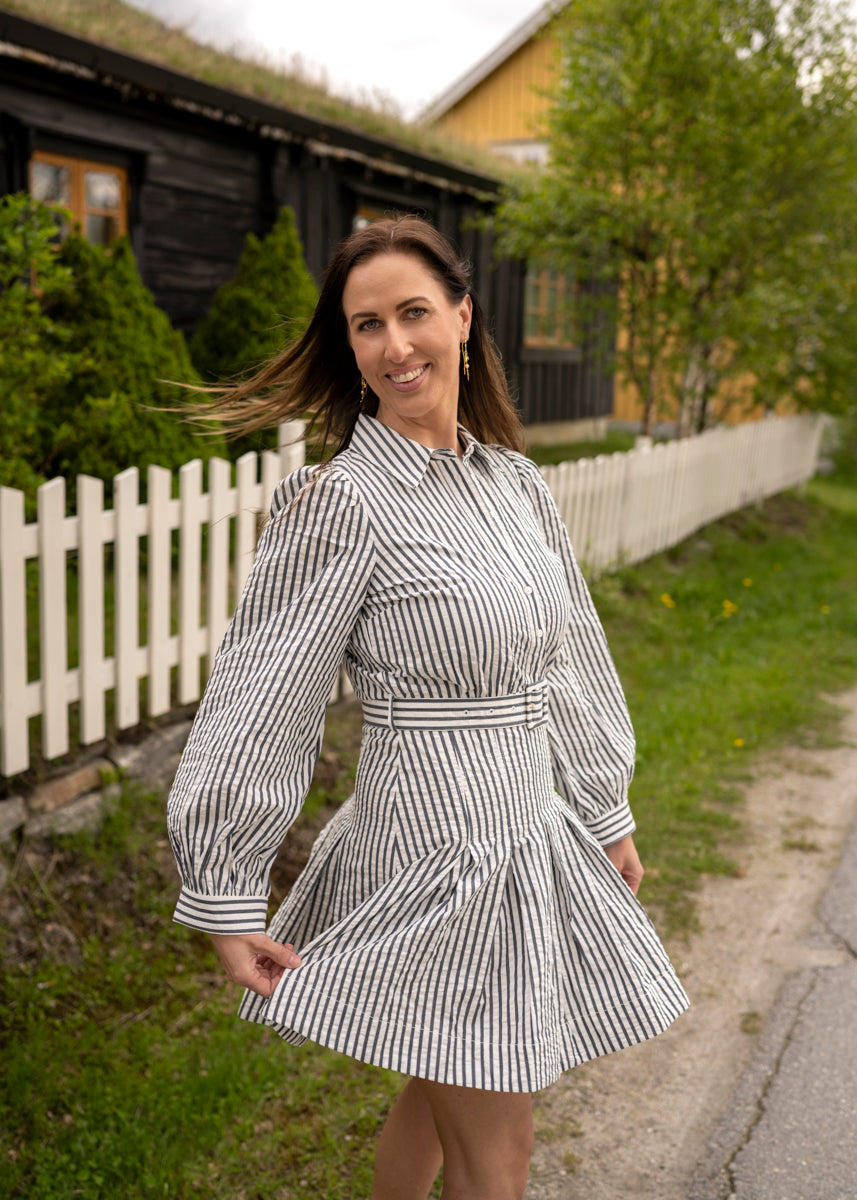 Seersucker Pleated Dress