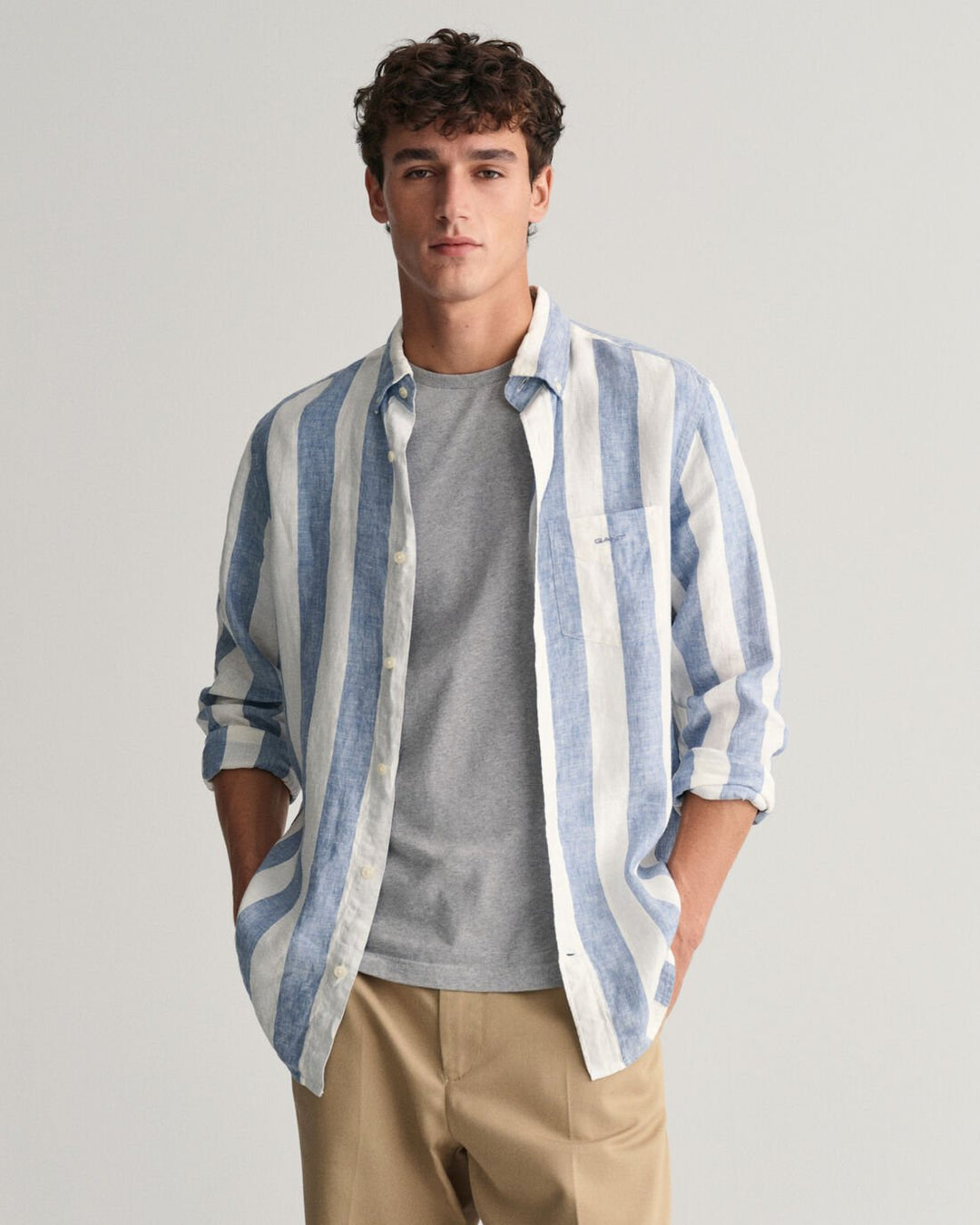 Reg Bold Stripe Linen Shirt