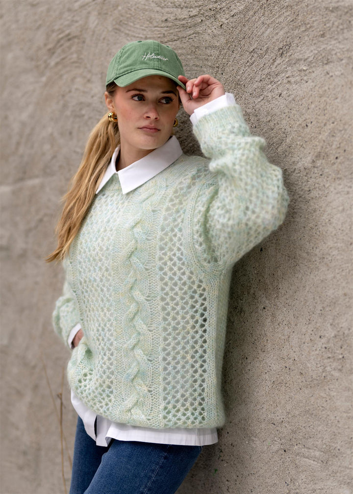 Mohair Cable Knit Crew