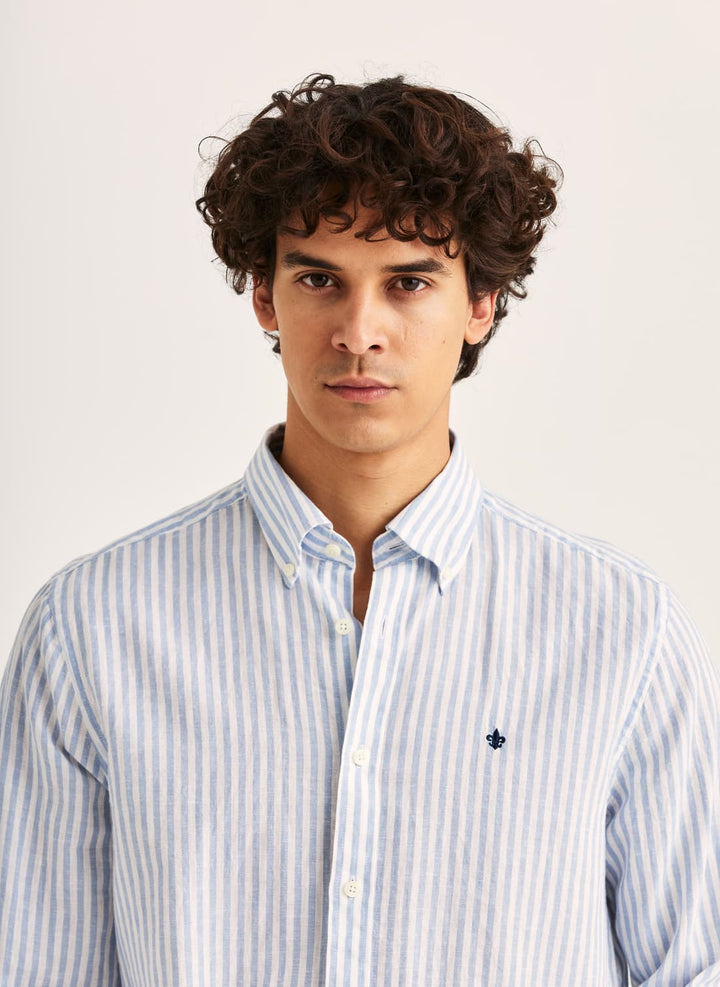 Douglas Linen Stripe Shirt - classic fit