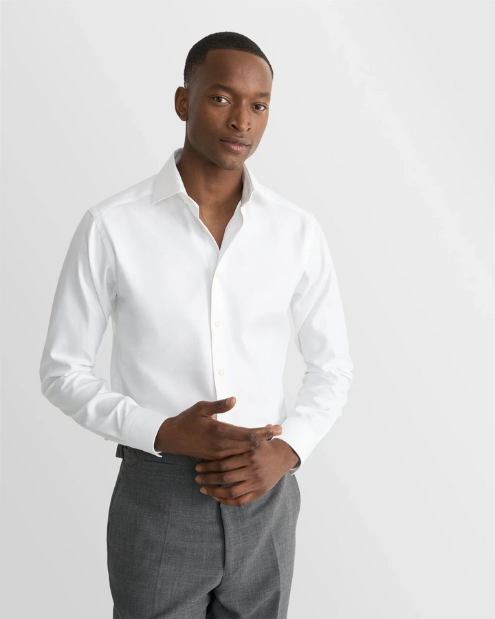Contemporary Solid Textured Twill Shirt