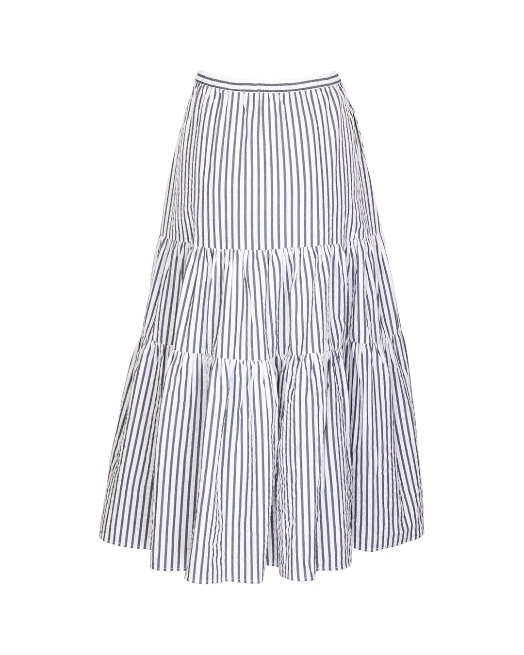 Seersucker Midi Skirt