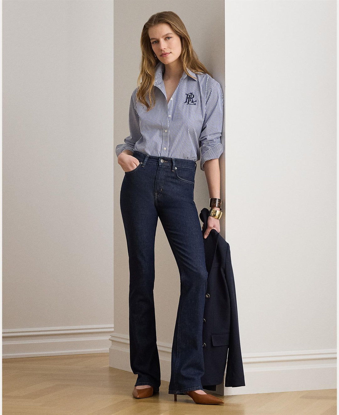 Relaxed Fit Striped Stretch Cotton Shirt