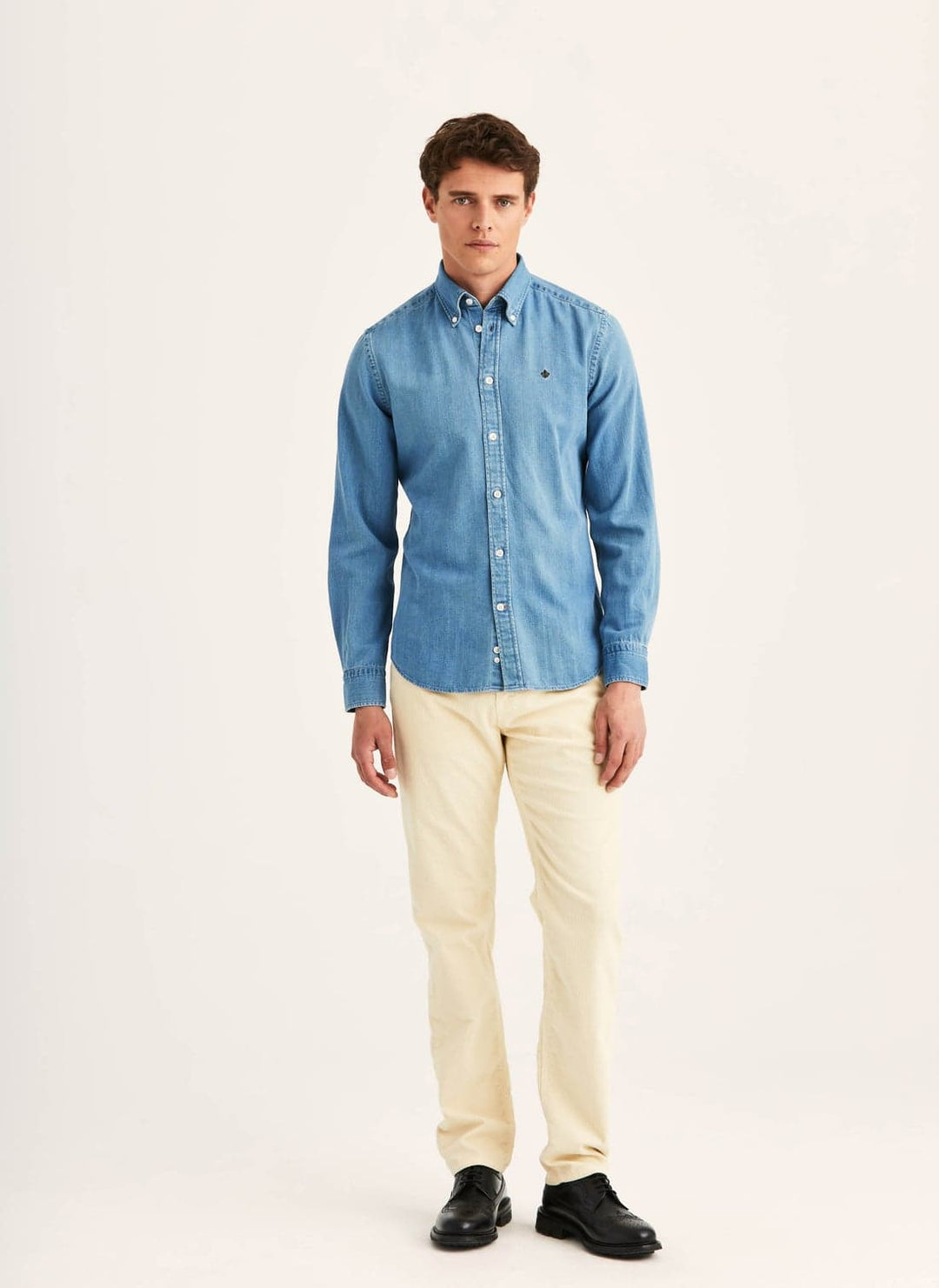 Indigo Herringbone shirt slim fit