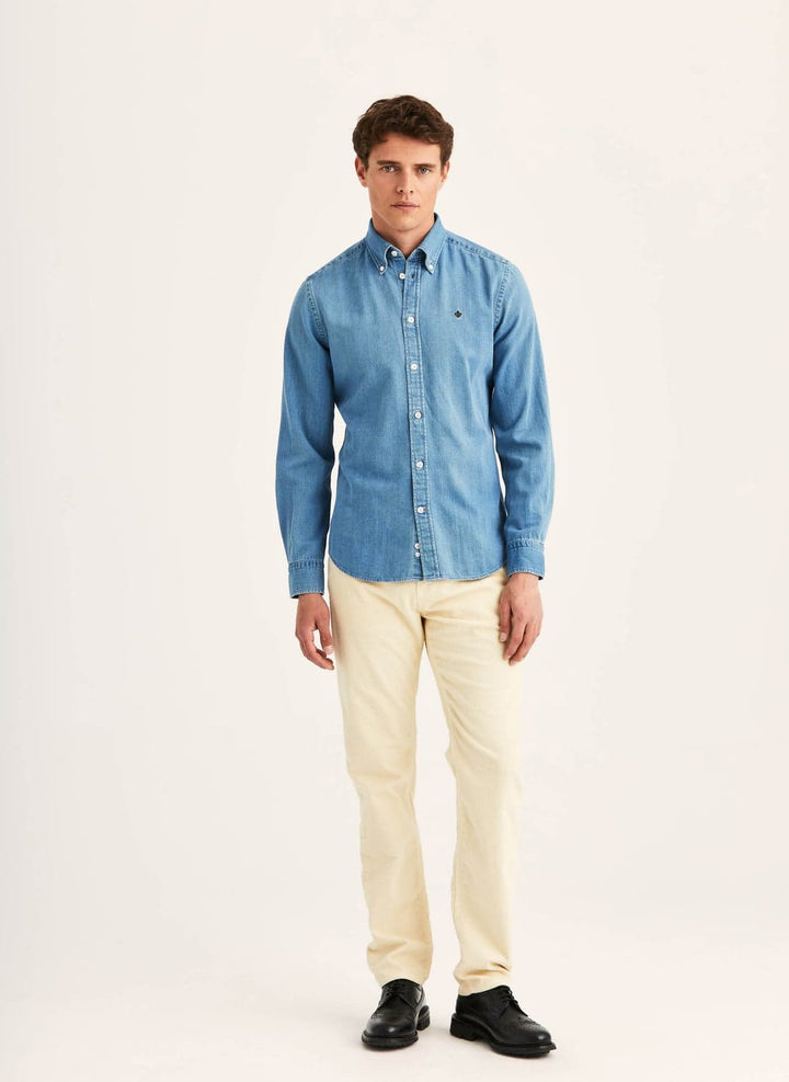 Indigo Herringbone shirt slim fit