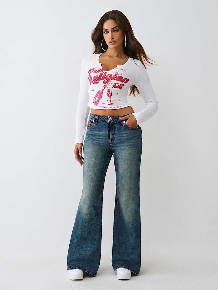 katrina high rise flare flap big t